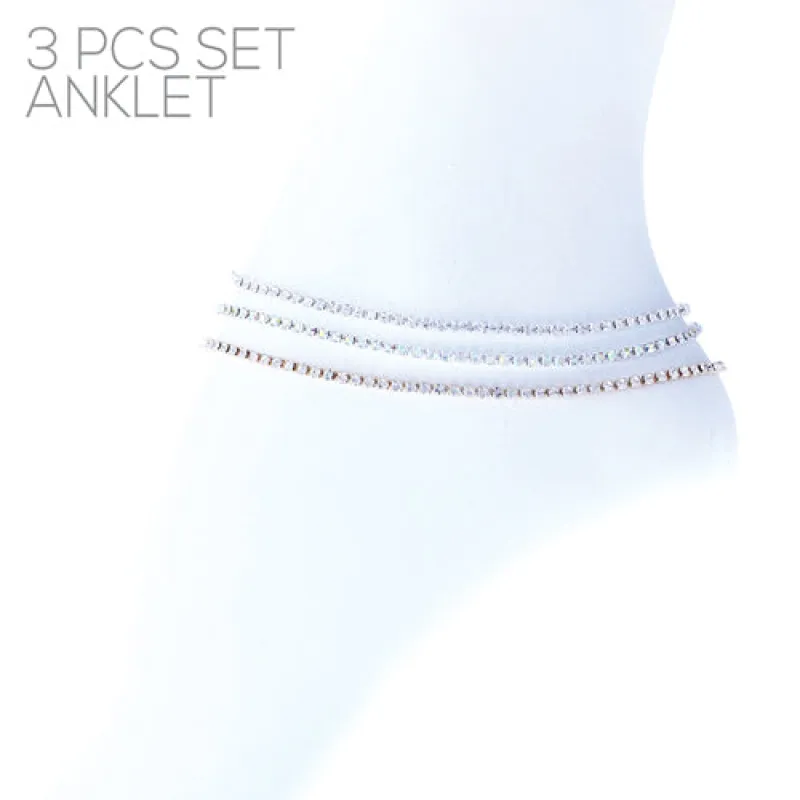 GOLD SILVER AB CRYSTAL ANKLET ( 83557 AABMP ) made by Rebecca Minkoff