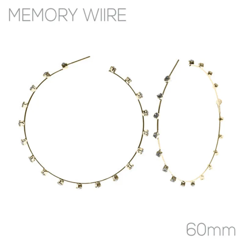 GOLD HOOP EARRINGS CLEAR STONES ( 26380 60CRG ) sold by Oh My Jewelry