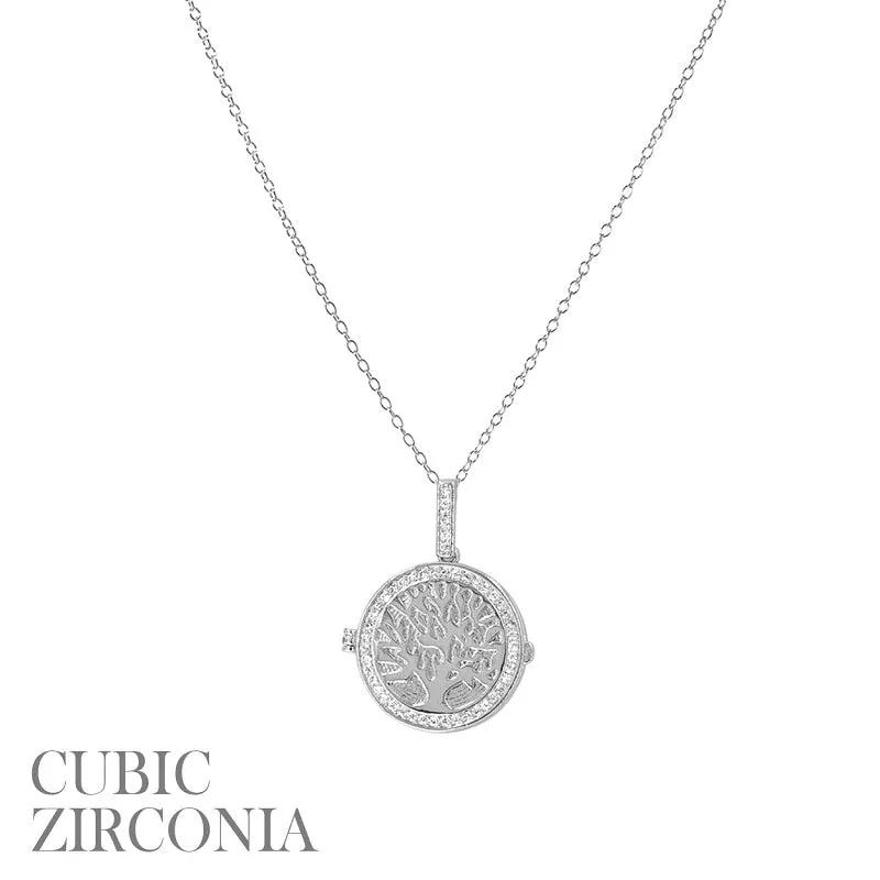 SILVER NECKLACE TREE OF LIFE LOCKET ( 18269 CRR ) sold by Oh My Jewelry