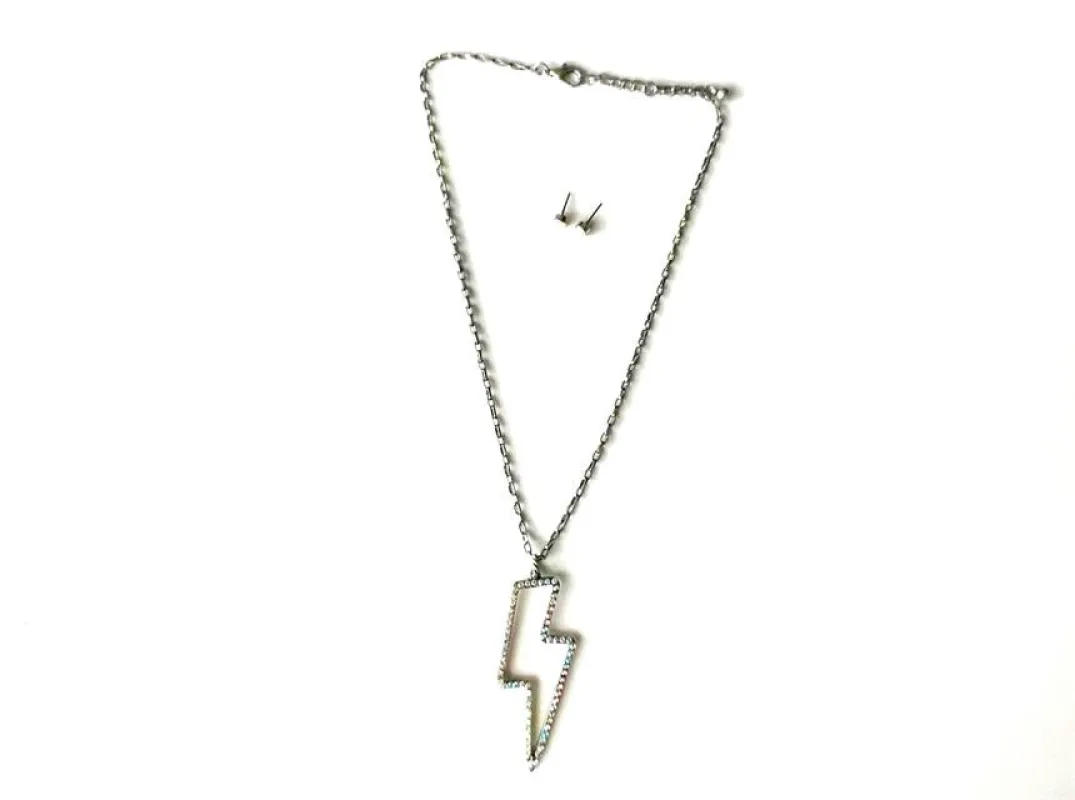 SILVER LIGHTNING NECKLACE ( 1659 SBAB ) sold by Oh My Jewelry