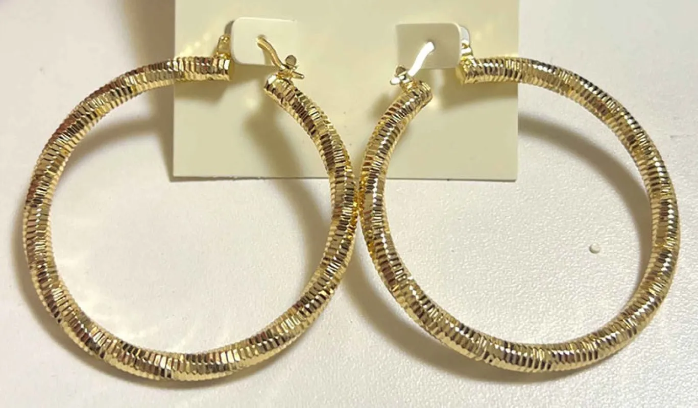 GOLD HOOP EARRINGS ( 2806 40GD ) sold by Oh My Jewelry