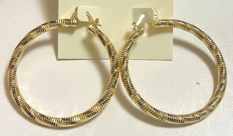 GOLD HOOP EARRINGS ( 2806 40GD ) sold by Oh My Jewelry