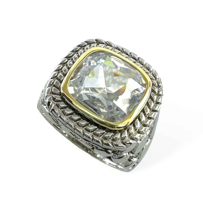 SILVER RING CLEAR STONE SIZE 10 ( 2088 KC10 ) sold by Oh My Jewelry