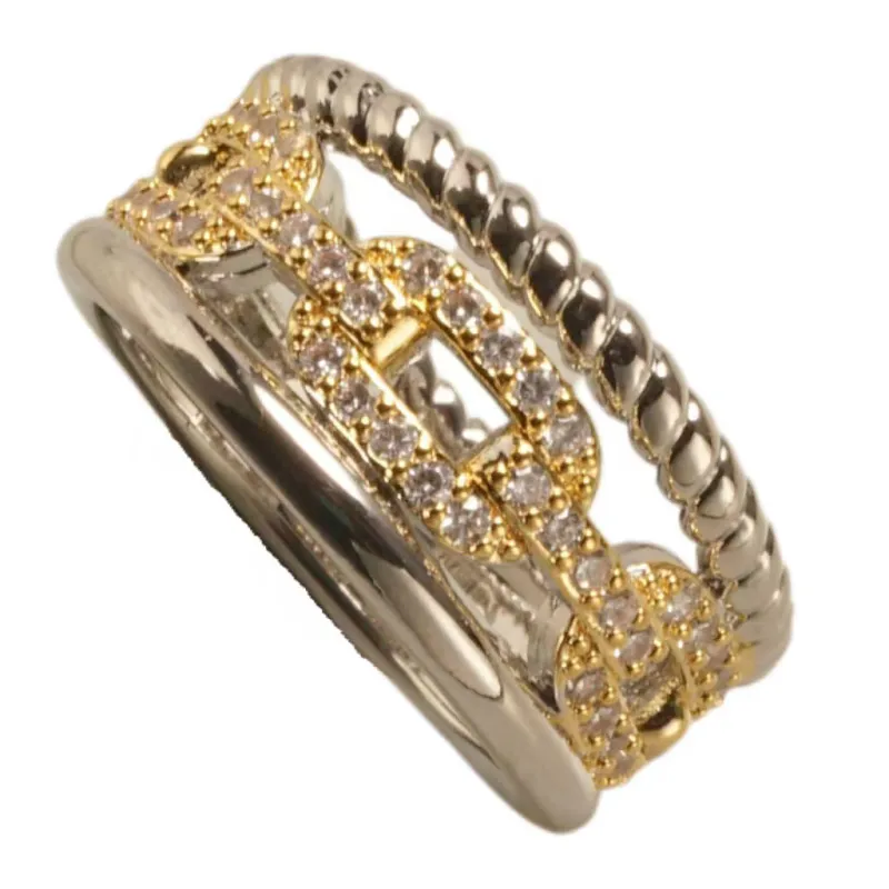 SILVER GOLD RING CZ STONES SIZE 9 ( 1808 K9 ) sold by Oh My Jewelry