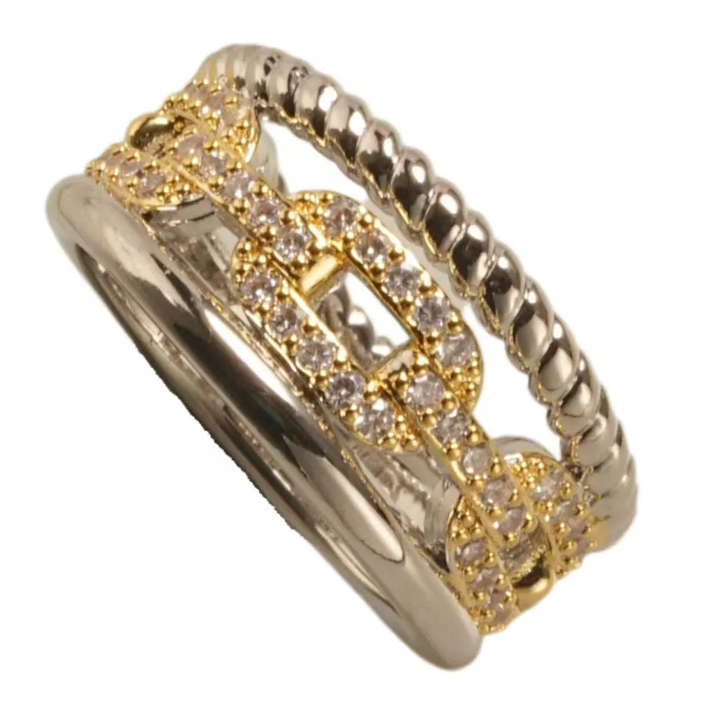SILVER GOLD RING CZ STONES SIZE 9 ( 1808 K9 ) sold by Oh My Jewelry