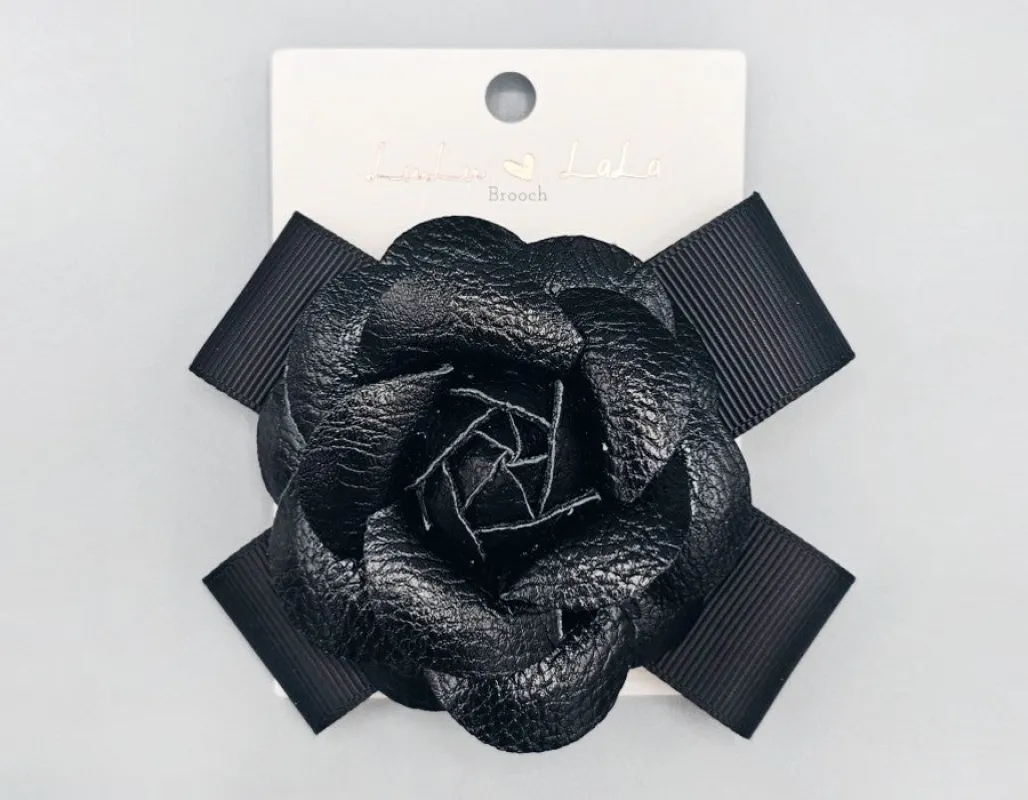 BLACK FLOWER BROOCH ( 1079 BK ) sold by Oh My Jewelry