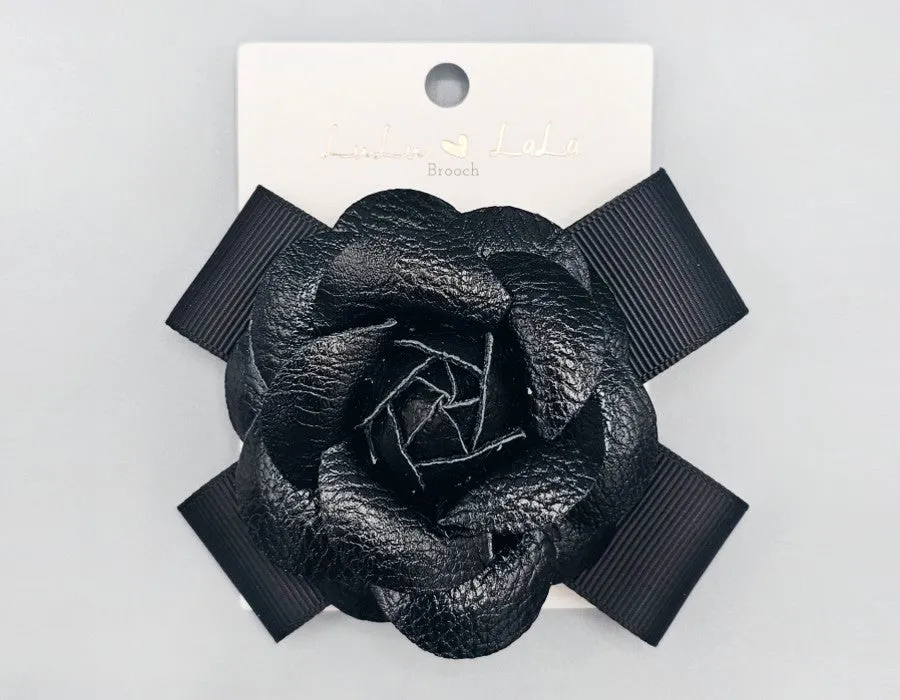 BLACK FLOWER BROOCH ( 1079 BK ) sold by Oh My Jewelry