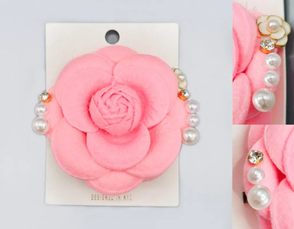 PINK FLOWER BROOCH ( 1080 PK ) sold by Oh My Jewelry