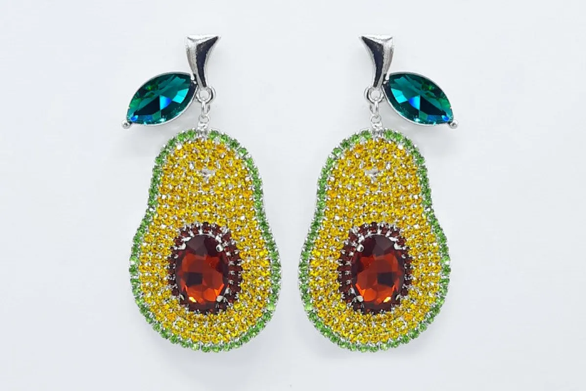 SILVER AVACADO EARRINGS ( 2361 RH ) sold by Oh My Jewelry