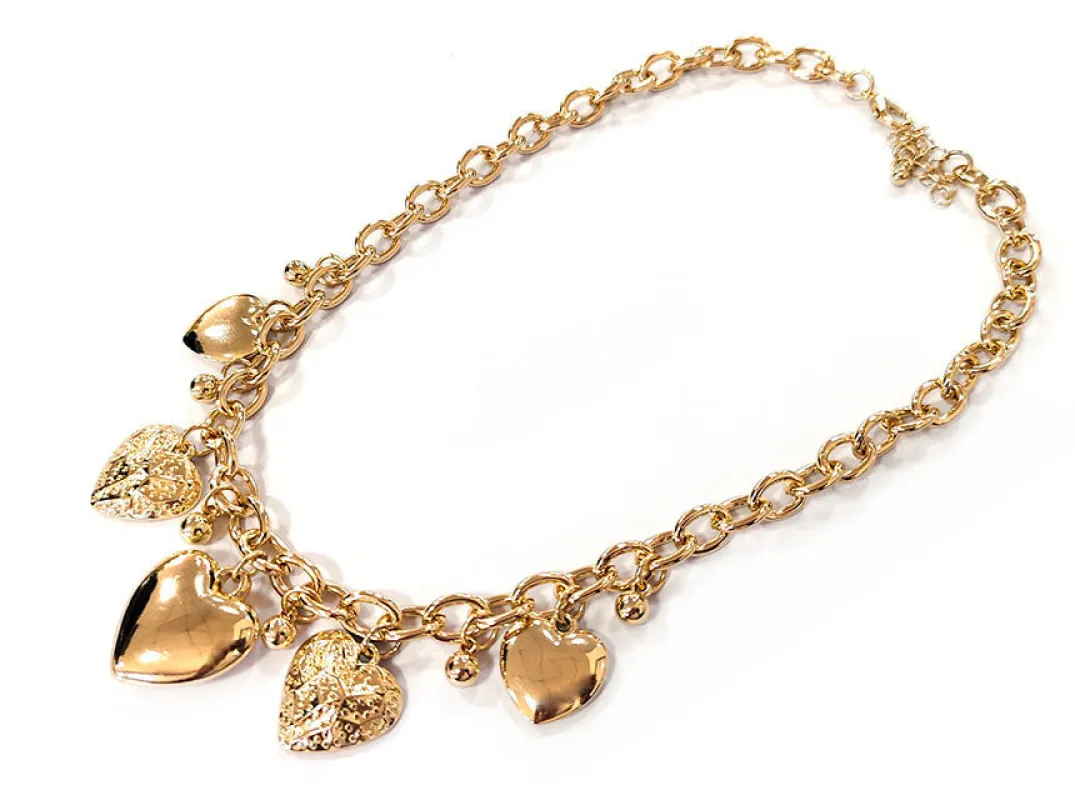 GOLD HEART CHARM NECKLACE ( 16461 GD ) sold by Oh My Jewelry