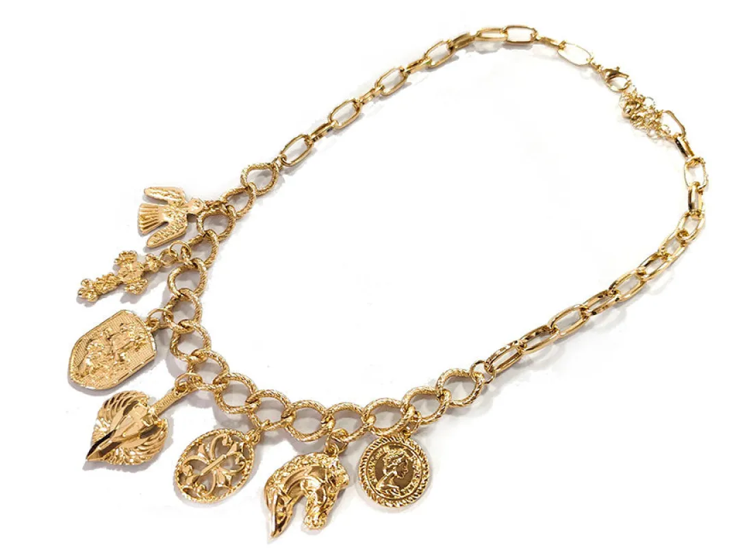 GOLD CHARM NECKLACE ( 16437 GD ) sold by Oh My Jewelry