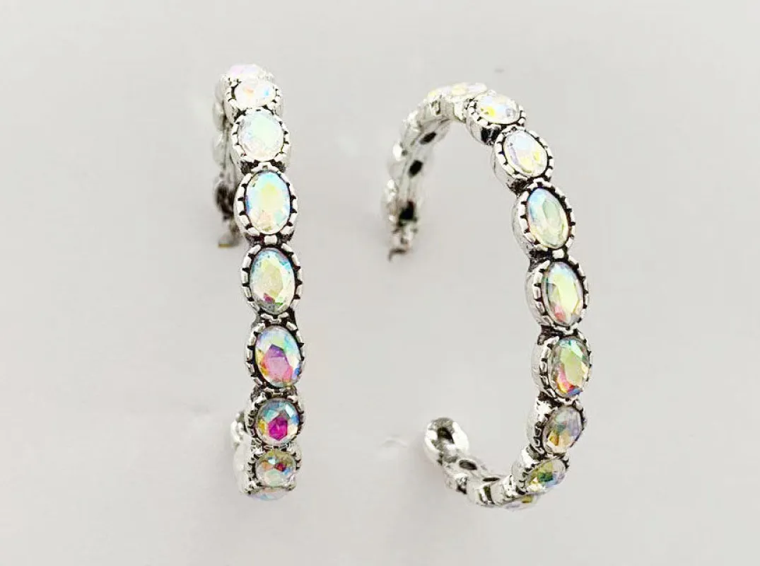 HOOP EARINGS AB STONES ( 3797 SBAB ) sold by Oh My Jewelry