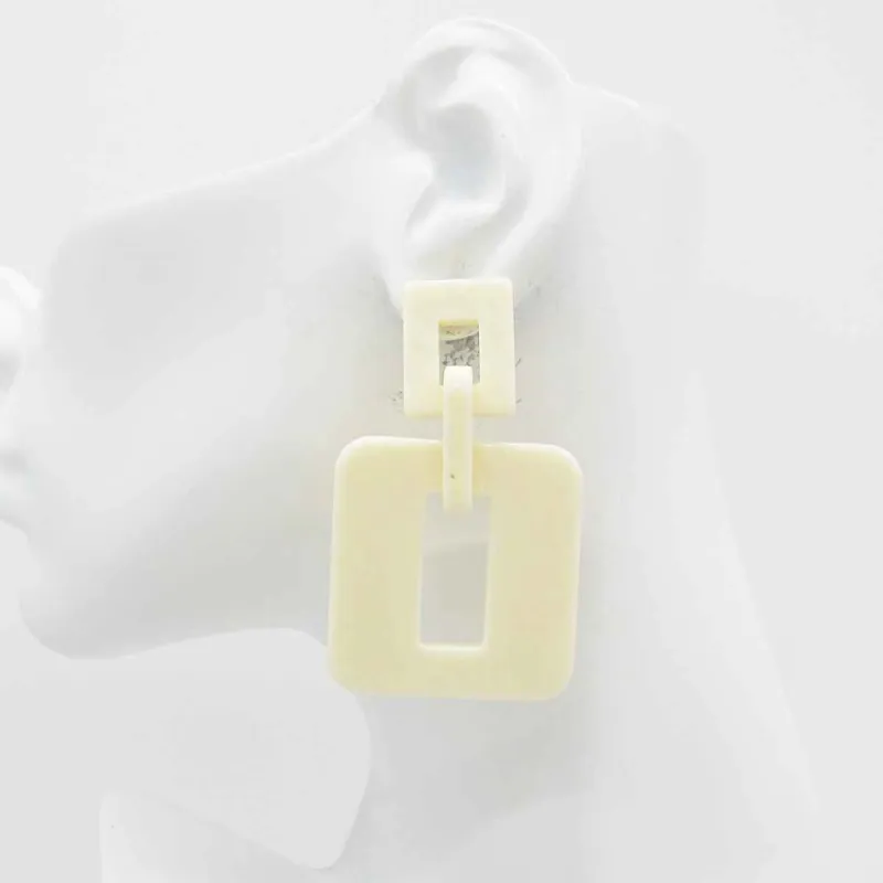 WHITE ACRYLIC EARRINGS ( 0372 WHITE ) sold by Oh My Jewelry