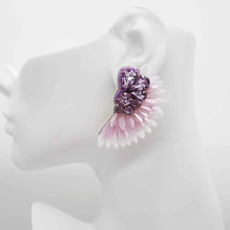 LAVENDER WING EARRINGS ( 0044 LAVENDER ) sold by Oh My Jewelry