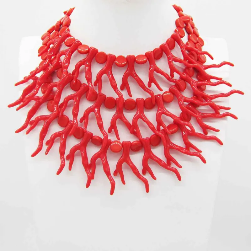 RED COLOR CORAL SEA NECKLACE ( 0202 RED ) sold by Oh My Jewelry