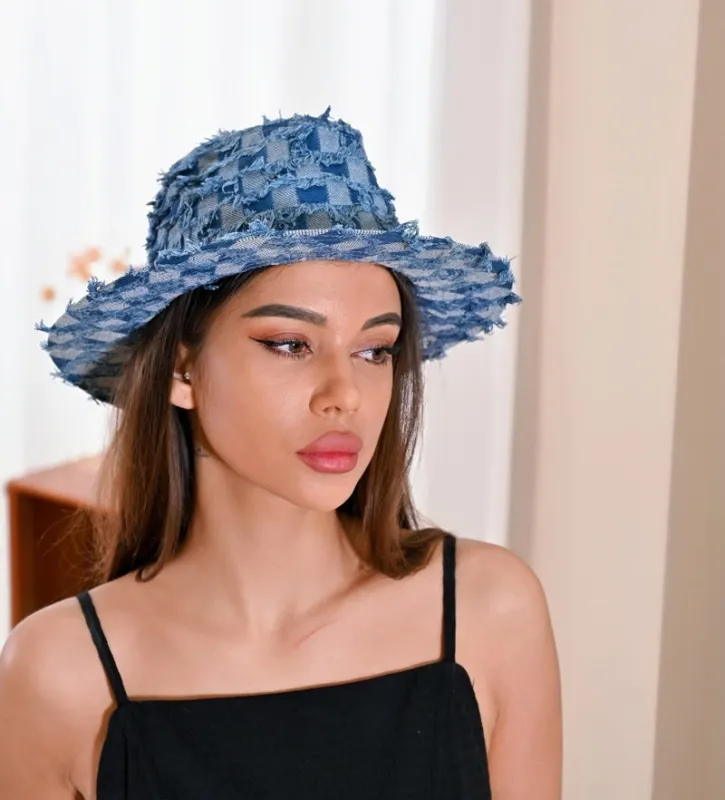 BLUE DENIM HAT ( 3492 LBLUE ) sold by Oh My Jewelry