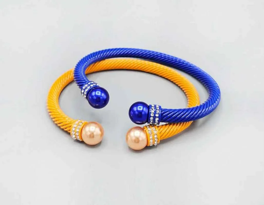 YELLOW BLUE CUFF BANGLES ( 1591 YELBL ) sold by Oh My Jewelry
