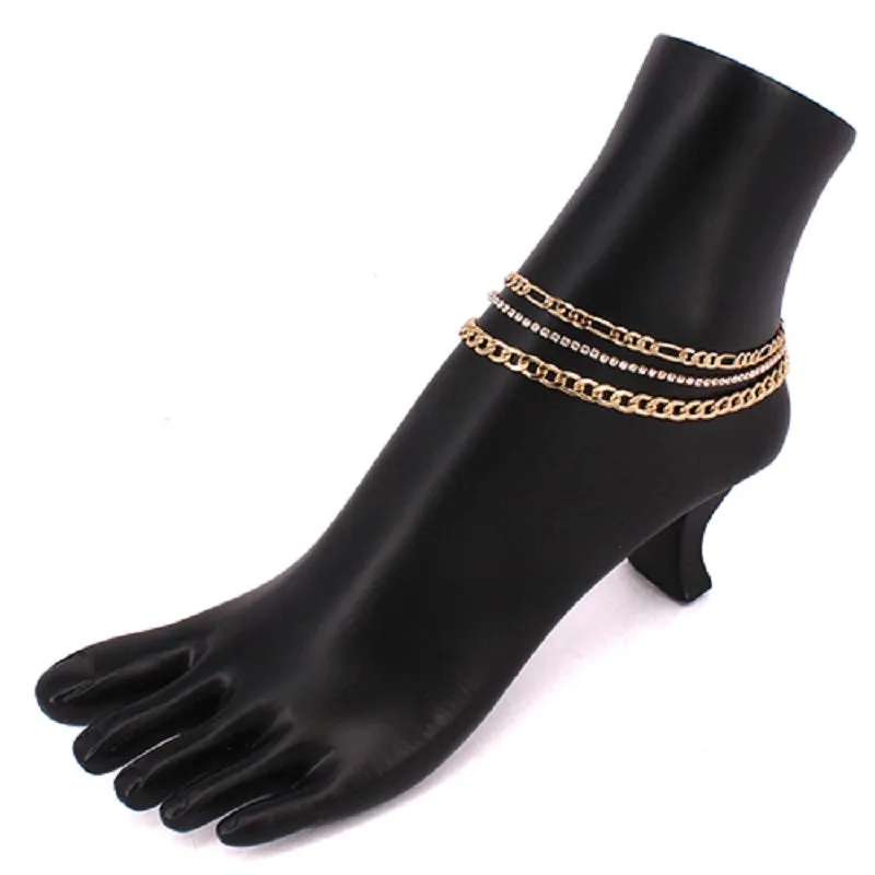 GOLD ANKLET CLEAR STONES ( 3010 GDCLR ) sold by Oh My Jewelry