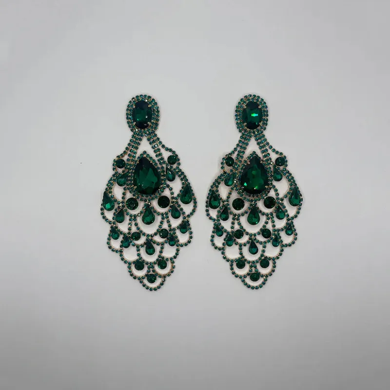 Dangling Gold Green Earrings ( 35190 GEM ) sold by Oh My Jewelry