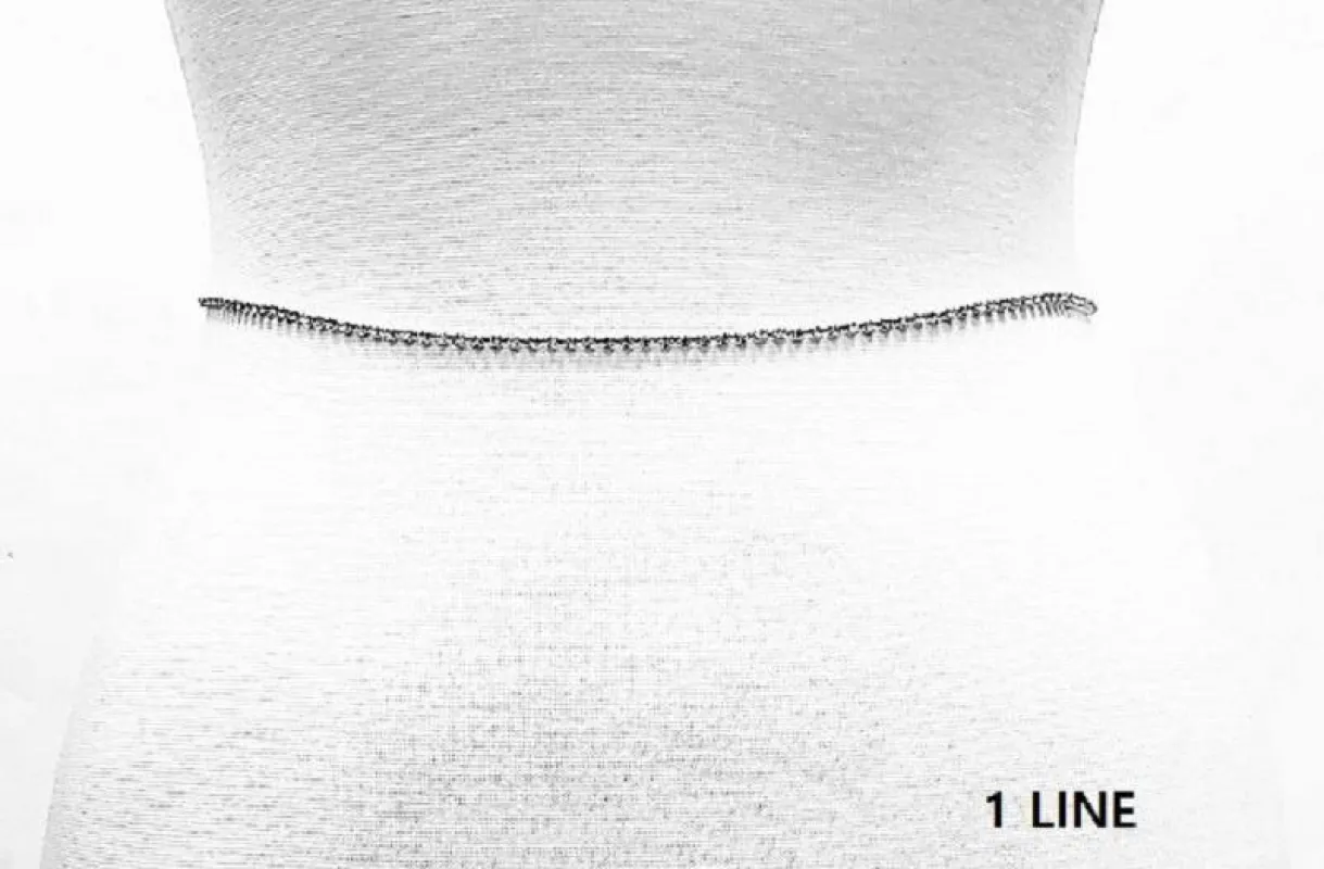 SILVER CHAIN BELT 1 LINE CLEAR STONES ( 001 R ) sold by Oh My Jewelry
