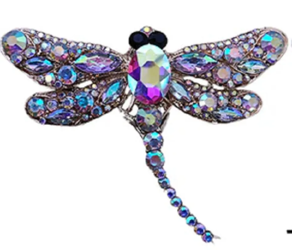 Gold DRAGONFLY BROOCH AB STONES ( 06681 GAB ) sold by Oh My Jewelry