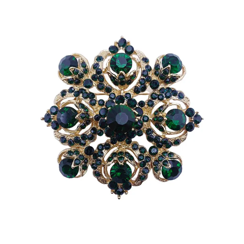 Gold Emerald Brooch ( 06491 GEM ) sold by Oh My Jewelry