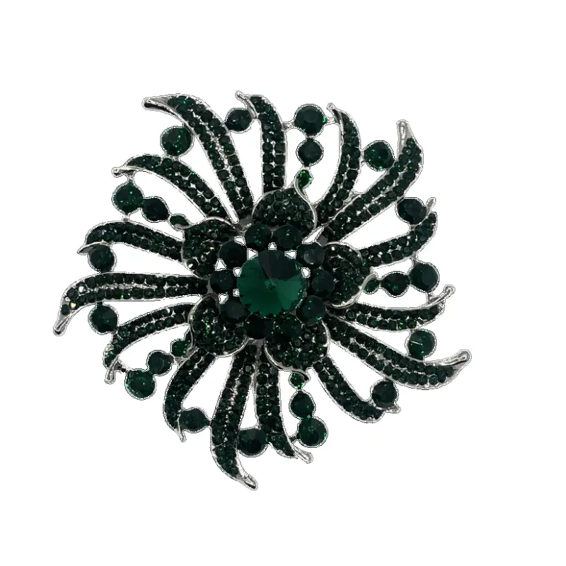 SILVER BROOCH Emerald STONES ( 06199 EM ) sold by Oh My Jewelry