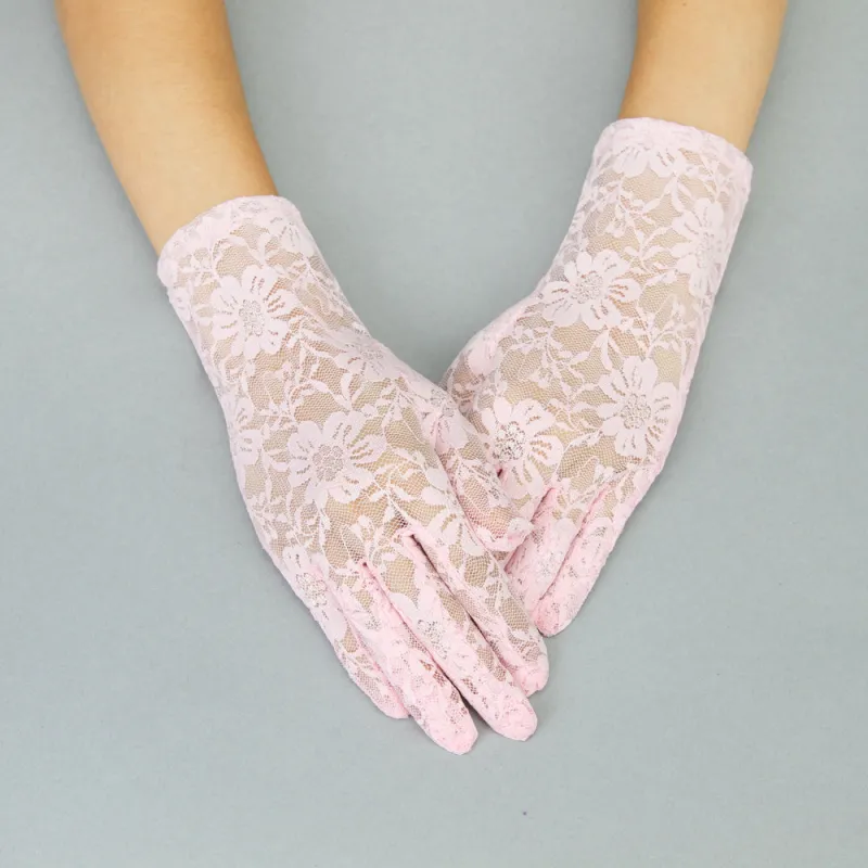 8.5" Pink Lace Floral Gloves ( 960 PK ) sold by Oh My Jewelry