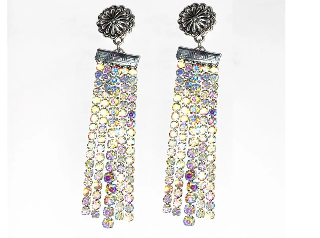 Silver Dangling Earrings AB Stones ( 11626 SBAB ) sold by Oh My Jewelry