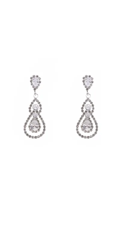 Silver Clear CZ Earrings ( 11254 CLSV ) sold by Oh My Jewelry