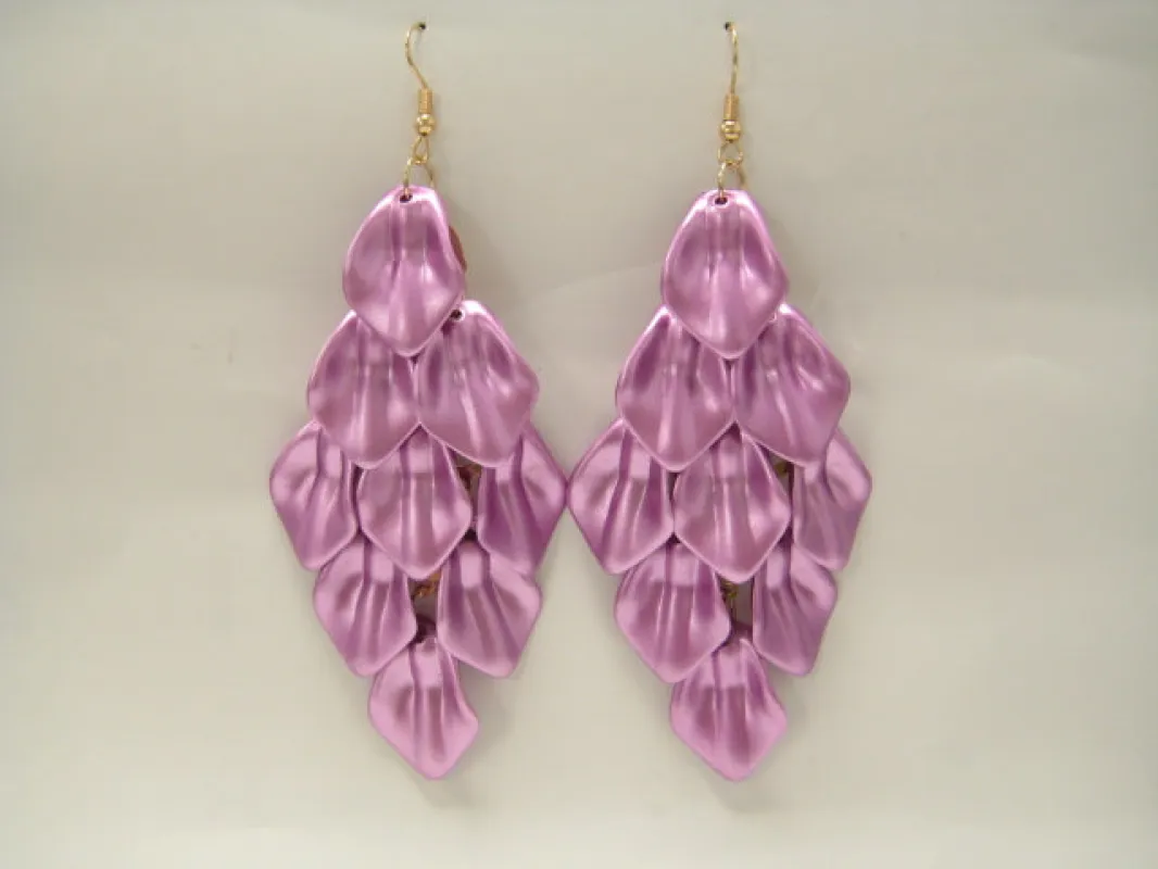 Matte Purple Dangling Earrings ( 3141 MPP ) sold by Oh My Jewelry