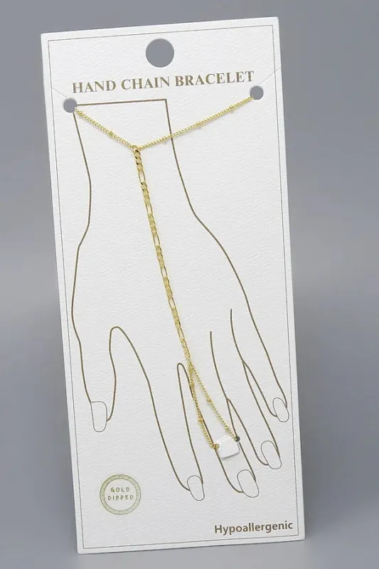 Gold Dipped Chain Hand Chain ( 6308 G ) sold by Oh My Jewelry