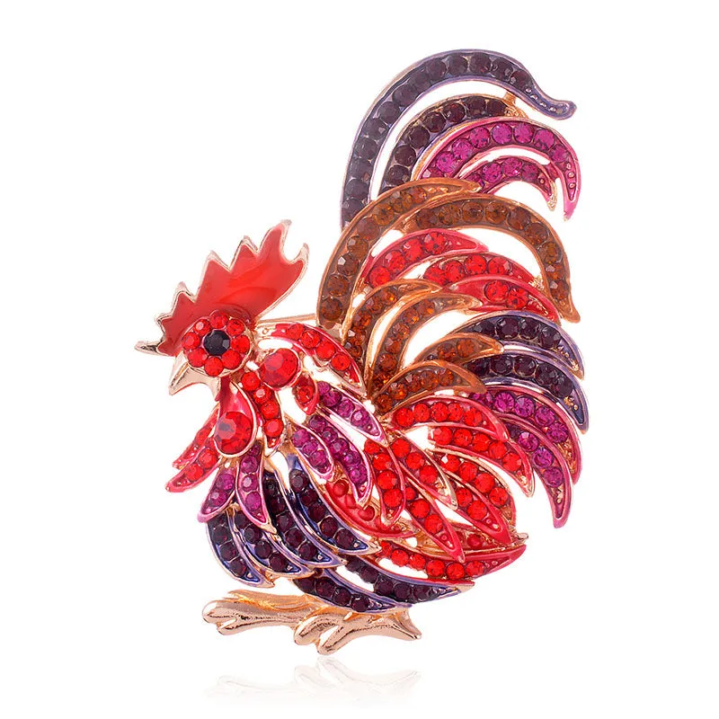Gold Rooster Brooch ( 1508 GDM ) made by Oh My Jewelry