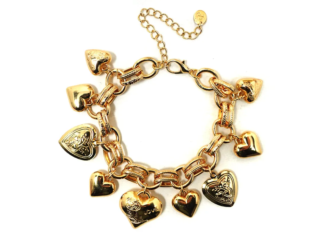Gold Bracelet Heart Charms ( 5604 GD ) sold by Oh My Jewelry