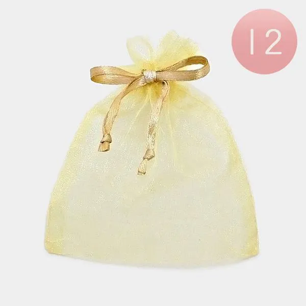 3" x 3.5" GOLD Organza Gift Bag 12 Pieces ( 1019 GD ) sold by Oh My Jewelry