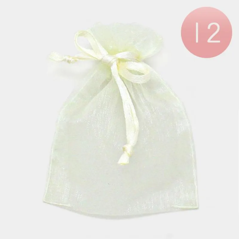 3" x 3.5" CREAM Organza Gift Bag 12 Pieces S ( 1019 CM ) sold by Oh My Jewelry