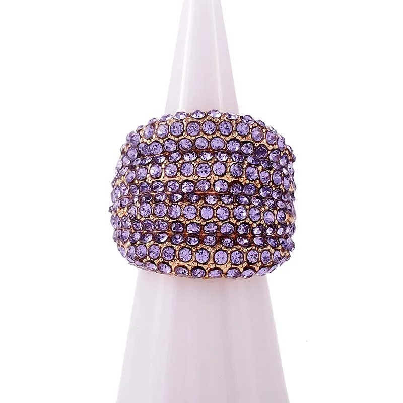 GOLD STRETCH RING LAVENDER STONES ( 1251 LV ) sold by Oh My Jewelry
