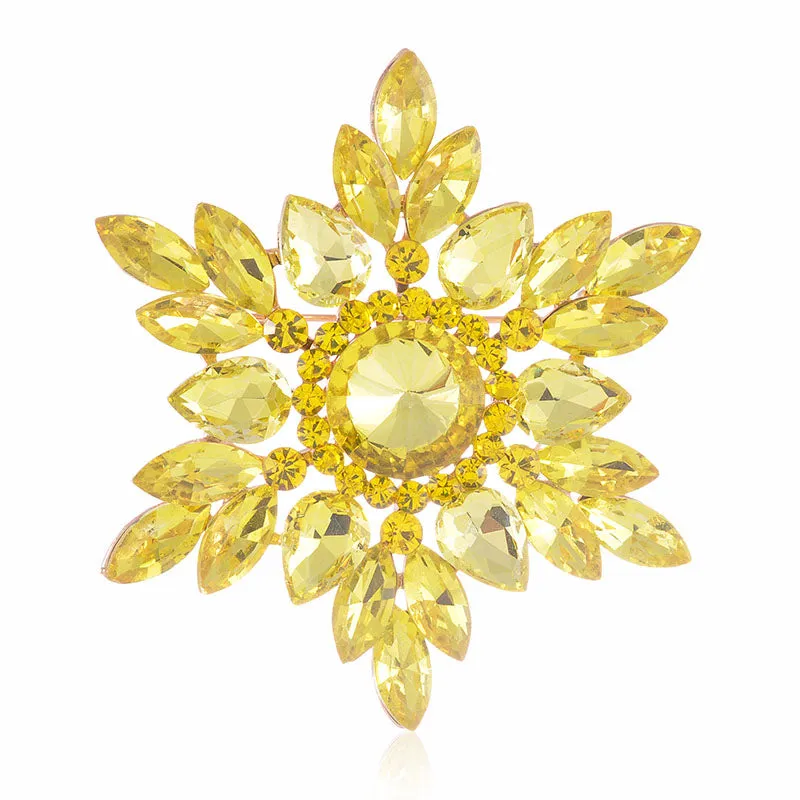 GOLD BROOCH YELLOW STONES ( 1467 YLW ) sold by Oh My Jewelry