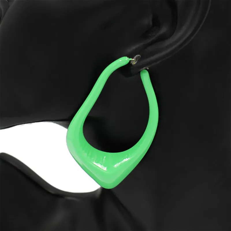GREEN HOOP EARRINGS ( 8325 GN ) made by Oh My Jewelry