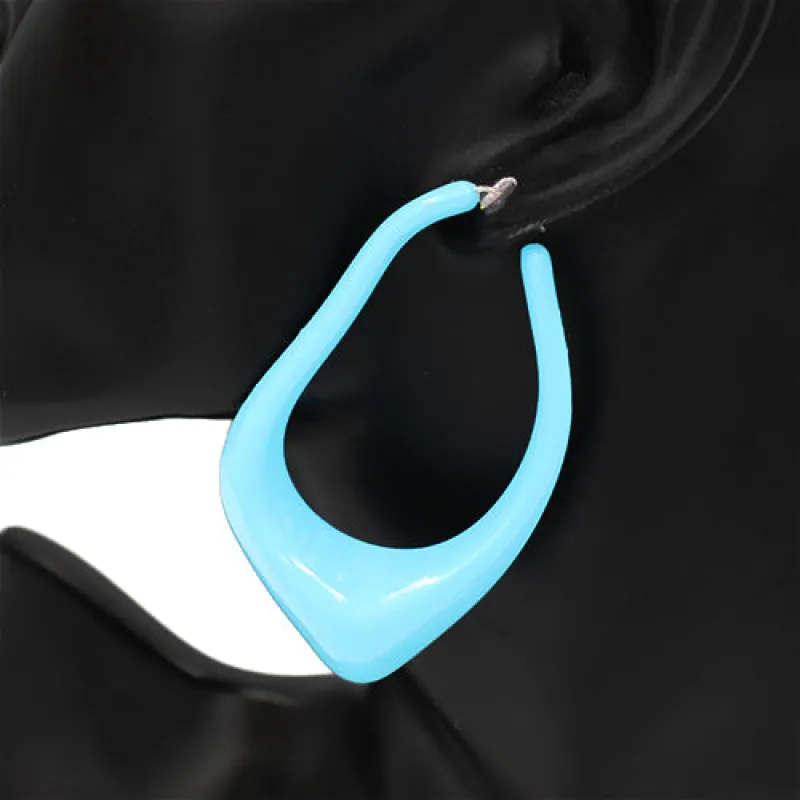 BLUE HOOP EARRINGS ( 8325 BL ) sold by Oh My Jewelry