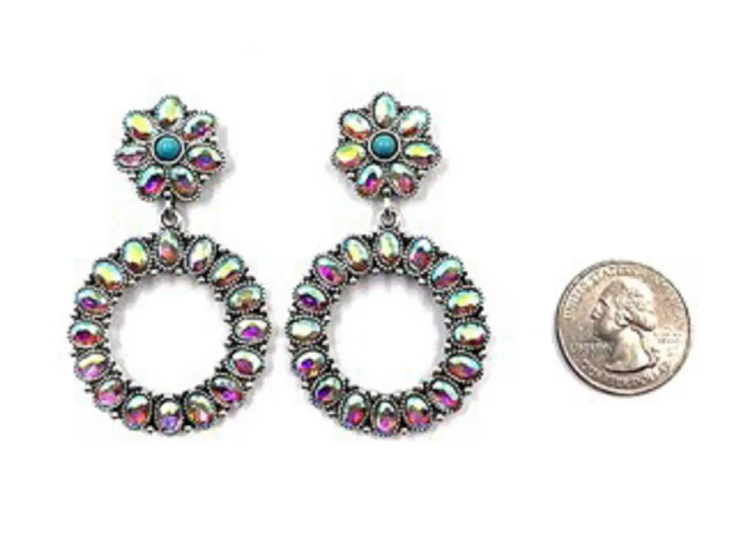 Silver Earrings AB Turquoise Stones ( 2331 SBTQAB ) sold by Oh My Jewelry