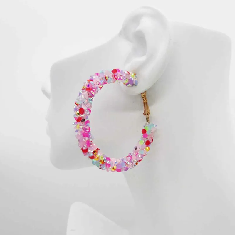 Multicolor Hoop Earrings ( 2430 ) sold by Oh My Jewelry