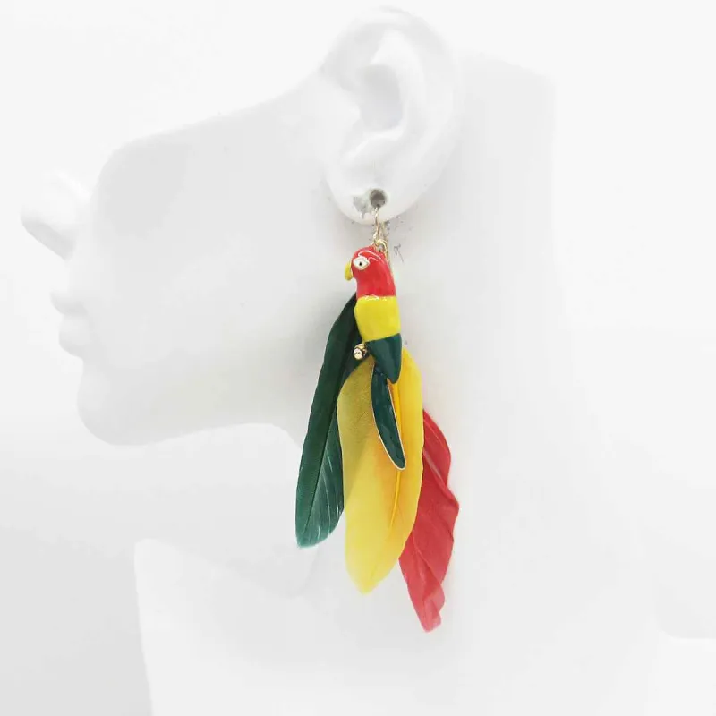GOLD PARROT EARRINGS ( 0893 ) made by Oh My Jewelry