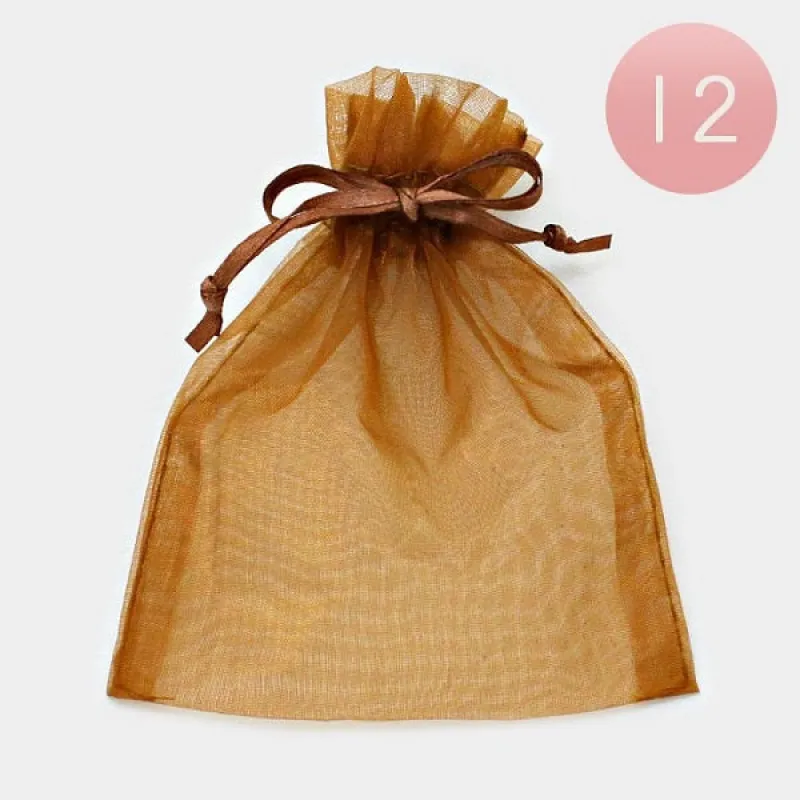 6" x 7" Brown Organza Gift Bag 12 Pieces(A1003) sold by Oh My Jewelry
