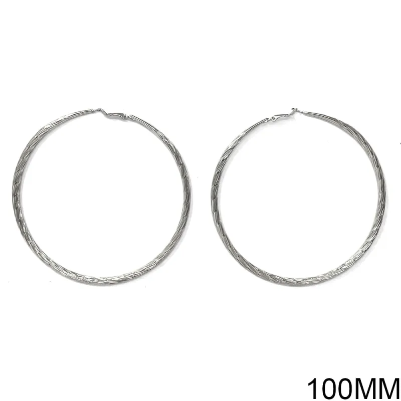 SILVER HOOP EARRINGS ( 10305 R ) sold by Oh My Jewelry