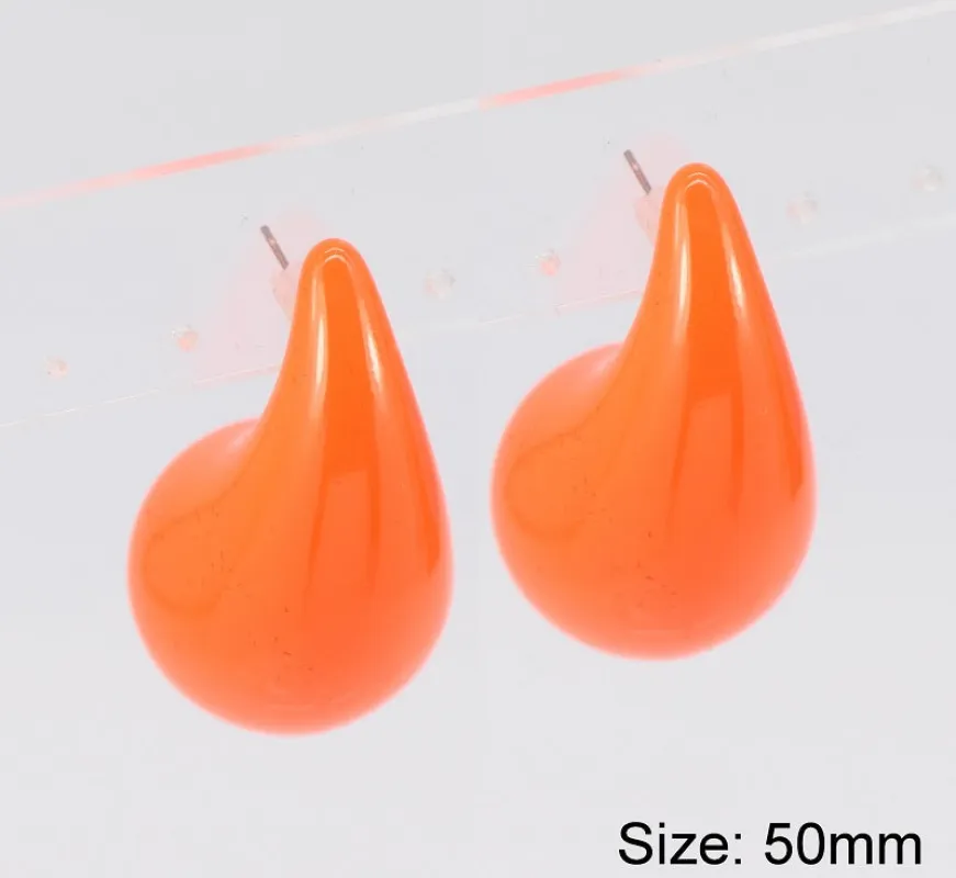 ORANGE EARRINGS ( 3923 ORG ) sold by Oh My Jewelry