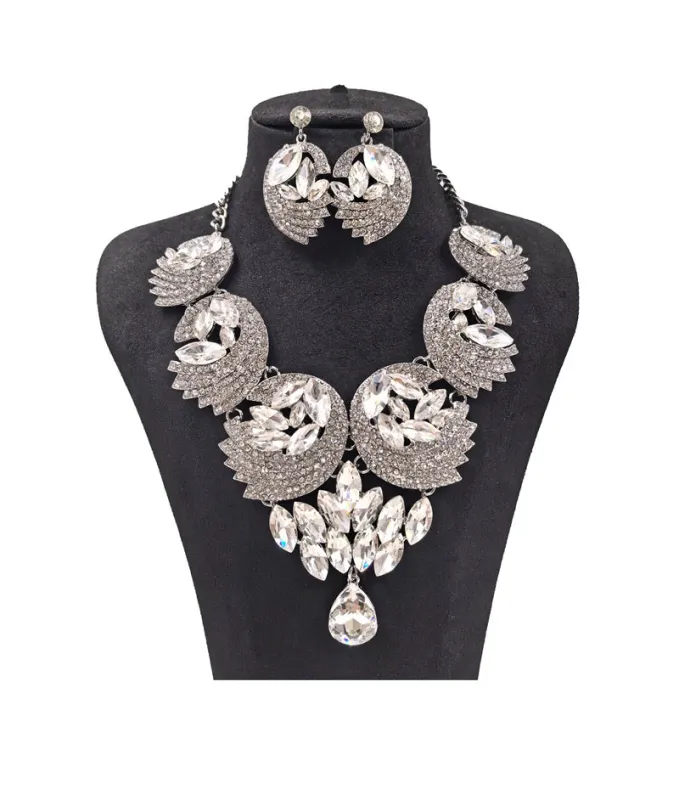 LARGE BIB STATEMENT NECKLACE SET ( 0121 3C ) sold by Oh My Jewelry