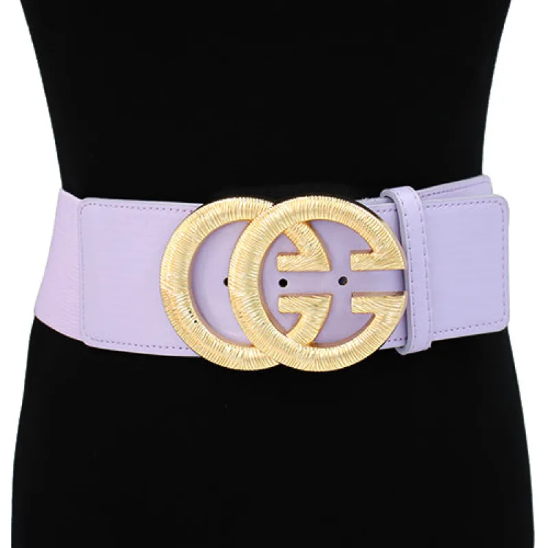 LIGHT PURPLE STRETCH BELT WITH GOLD ( 1521 GDLPU ) sold by Oh My Jewelry