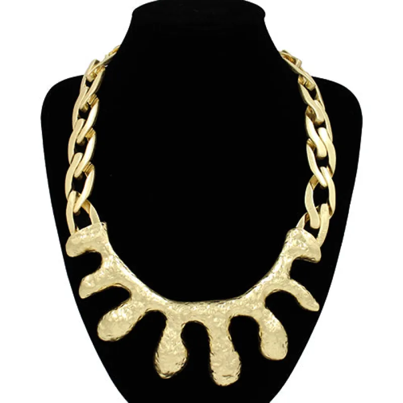 GOLD HAMMERED NECKLACE ( 2175 GD ) sold by Oh My Jewelry