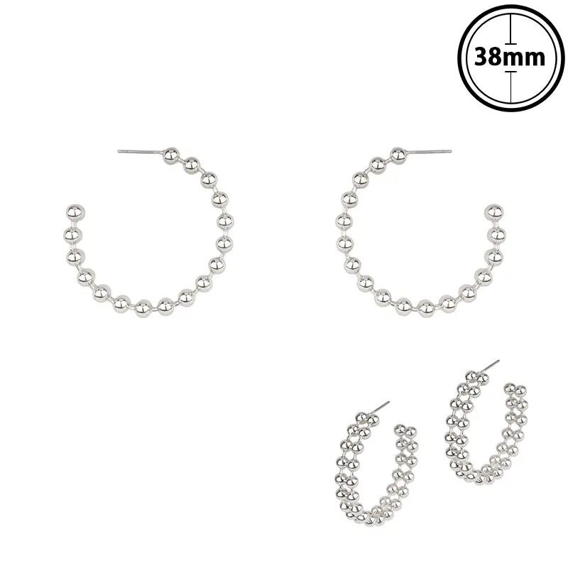 SILVER HOOP EARRINGS ( 7067 SV ) sold by Oh My Jewelry
